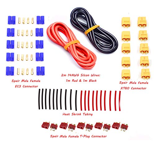 T-Plug EC3 XT60 Male Female Connector Adapters, 52PCS