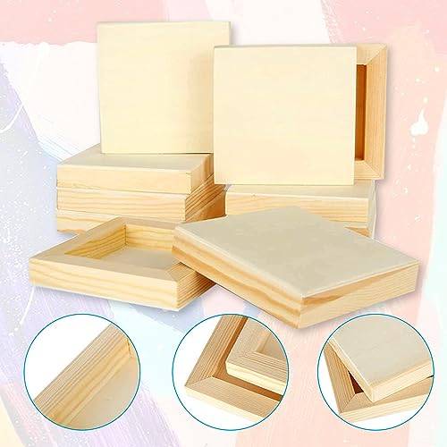 Square Wooden Canvas Painting Board Wood Canvas Panels 10 Pcs - size: 6inch