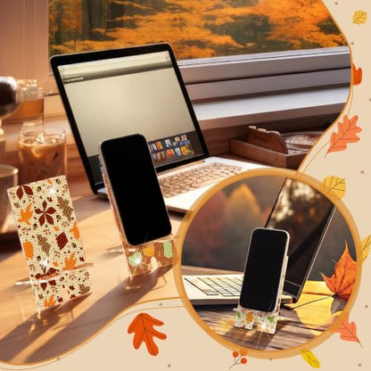 Saillong 6 Pcs Fall Pumpkins Diamond Art Painting Phone Stand Holder - style: Fall