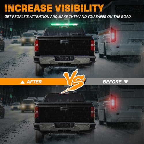 XRIDONSEN 28.4" Green White Roof Emergency Lights 80 LED Strobe Light Bar - color: Green/White