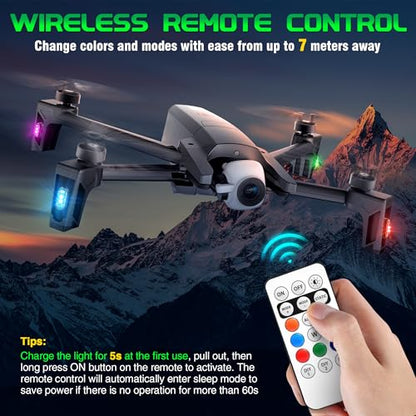 Wireless 4 Pcs RGB LED Aircraft Strobe Lights with Remote Control - color: 4Pcs