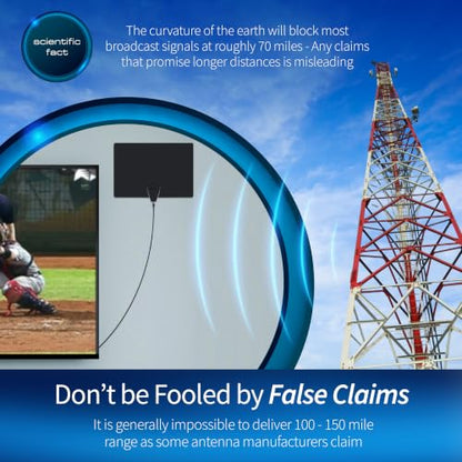 Antennas Direct ClearStream Flex Amplified Indoor TV Antenna, UHF VHF, Multi-Directional, Reversible, 50+ Mile Range – w/Jolt Switch Amplifier - style: 50+ Miles