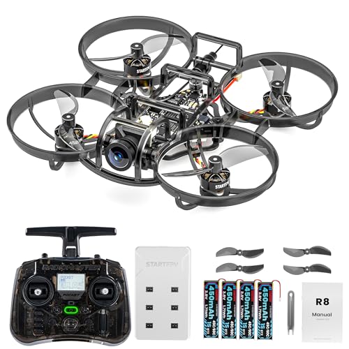 R8 ELRS FPV Whoop Drone RTF with Radiomaster Pocket Controller,4 Batteries,6In1 Charger,FOV160°,Matrix G4 5IN1 FC,0802 20000KV Brushless Motor-Ideal for FPV Freestyle Racing Training Indoor Outdoor