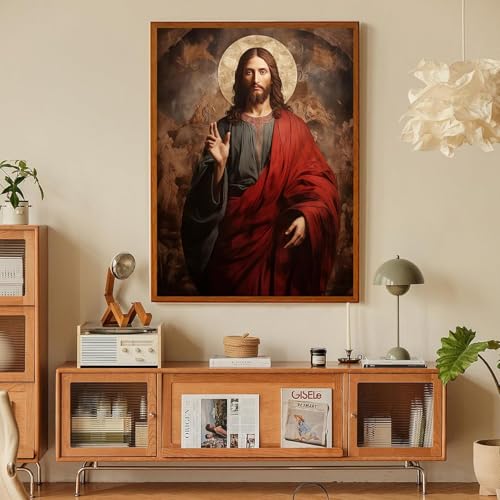 Jesus Paint by Numbers Kit for Adults Framed Canvas 12X16 in, Frameworkless - color: YH02811