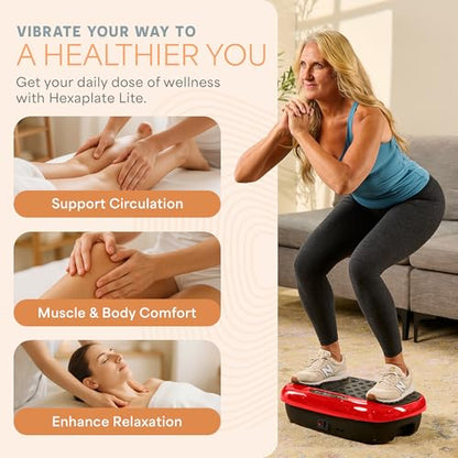 Lifepro HexaPlate Lite Compact Vibration Plate with Magnetic Acupoints - color: Red