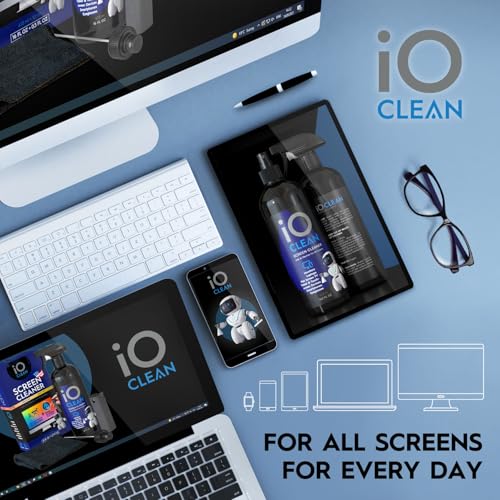 iO CLEAN 16oz Screen Cleaner Spray – Best Large Cleaning Kit - size: 16.9 Fl Oz (Pack of 1)