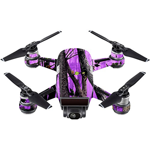 MightySkins Skin Compatible with DJI Spark Mini - Purple Tree Camo | Protective, Durable, and Unique Vinyl Decal wrap Cover | Easy to Apply, Remove, and Change Styles | Made in The USA - color: Purple Tree Camo