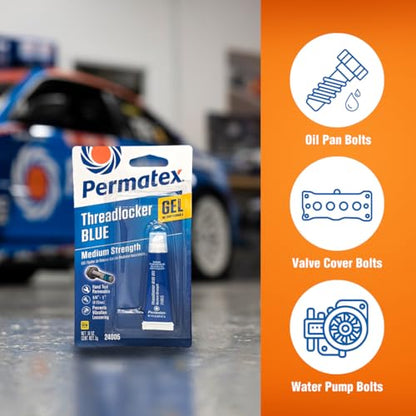 Permatex 24005 Medium Strength Threadlocker Blue Gel, 5 g - size: 5 ml, style: Gel - Medium Strength