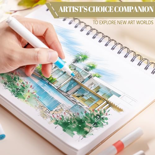 200gsm Hardcover Marker Paper Pad 7.6 × 10 in, 70 Sheets, Spiral Bound - size: 7.6×10 Inch (70 Sheets)