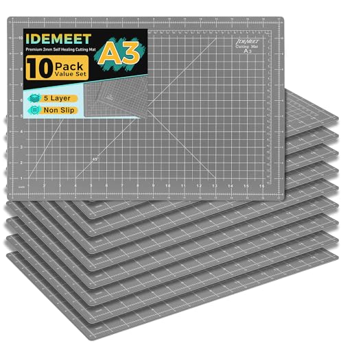 Premium 10pcs Self Healing Cutting Mat 18''x12'', Cutting Mat for Quilting - color: Anthracite Gray, size: 18‘’x12‘’(10 Pack)