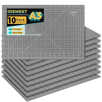 Premium 10pcs Self Healing Cutting Mat 18''x12'', Cutting Mat for Quilting - color: Anthracite Gray, size: 18‘’x12‘’(10 Pack)