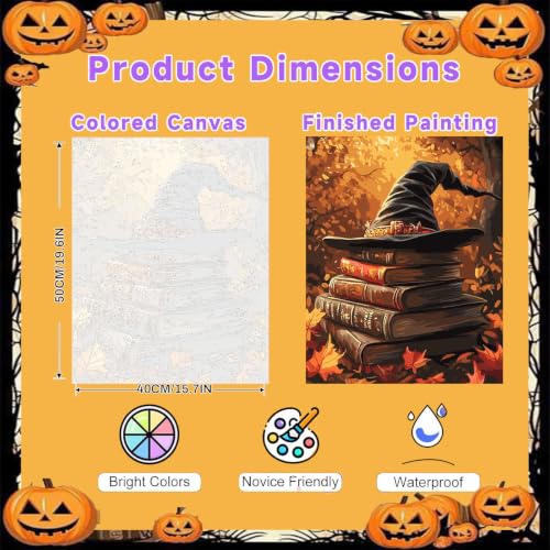 Witch's Hat Paint by Numbers for Adults - Paint by Number Books on Canvas - color: MT22177