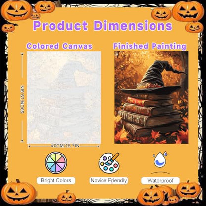 Witch's Hat Paint by Numbers for Adults - Paint by Number Books on Canvas - color: MT22177