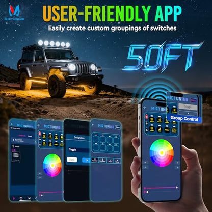 MICTUNING P1Y+ 8 Gang Switch Panel with APP & Remote Control 230FT - color: With APP& Remote), size: 8 Gang
