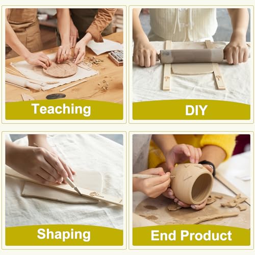 Leyclub Pottery Rolling pin Guides, 5-Size for Precise Clay Thickness - color: RollingPin Guide
