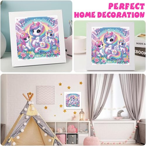 Cartoon Diamond Art Painting Kits for Kids with Frame Ages 4-8-12 (7x7 in) - color: CC110