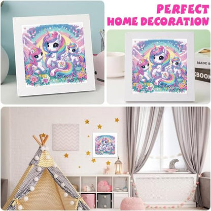 Cartoon Diamond Art Painting Kits for Kids with Frame Ages 4-8-12 (7x7 in) - color: CC110