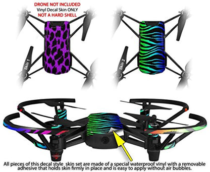 Skin Decal Wrap 2 Pack Compatible with DJI Ryze Tello Purple Leopard Drone NOT Included