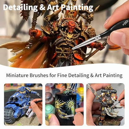 GETHPEN Miniature Paint Brushes, Micro Detail Paint Brush Set, 15pcs - size: 15 Sizes