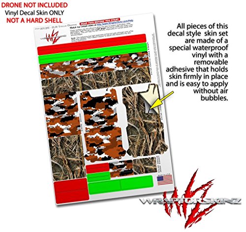 Skin Decal Wrap 2 Pack Compatible with DJI Ryze Tello WraptorCamo Digital Camo Burnt Orange Drone NOT Included