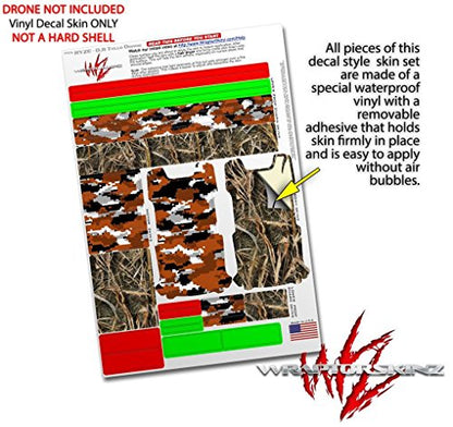Skin Decal Wrap 2 Pack Compatible with DJI Ryze Tello WraptorCamo Digital Camo Burnt Orange Drone NOT Included