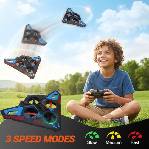360° Flip Foam RC Fighter Plane – Easy to Fly Remote Control Airplane for Kids Adults Beginners, Fighter Jet Drone Helicopter Toy (Colorful)