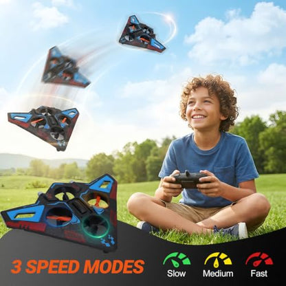 360° Flip Foam RC Fighter Plane – Easy to Fly Remote Control Airplane for Kids Adults Beginners, Fighter Jet Drone Helicopter Toy (Colorful)