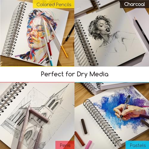 MEEDEN 9"x12" Sketchbook Paper Pad: 122lb/180gsm, 60 Sheets Heavy Weight - size: 9"x12"