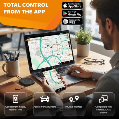 4G-Tracker - GPS Tracker for Vehicles: Car, Motorcycle and Truck | Direct Battery Connection and Built-in SIM | Vehicle Tracking with App, Anti-Theft, Speed Alert | Low-Cost Subscription Plans - color: GPS 4G