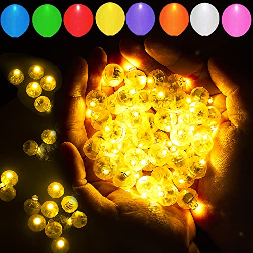 100pcs Yellow LED Balloon Light, Tiny Led Lights Round LED Ball Lamp for Balloons Birthday Party Event Fun Indoor Outdoor Wedding Decoration Halloween Christmas Supplies - color: Yellow, size: 100PCS