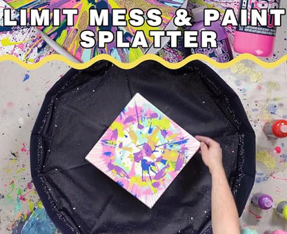 GEOCCI Acrylic Paint Pouring Splash Guard，Fluid Art tools for DIY Paint Pouring Arts and Crafts Projects