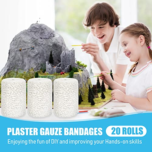 Nuogo 20 Pack Plaster Cloth Gauze Bandage Roll Bulk 5 Yards,4 x 180 Inch