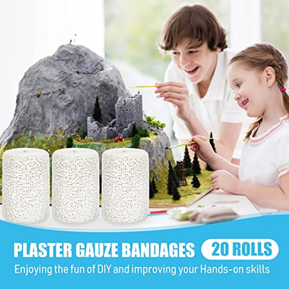 Nuogo 20 Pack Plaster Cloth Gauze Bandage Roll Bulk 5 Yards,4 x 180 Inch