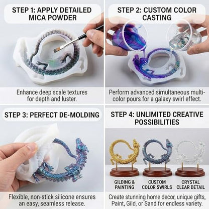 Dragon Resin Molds Silicone, 3D Animals Silicone Molds for Epoxy - color: Dragon Resin Mold