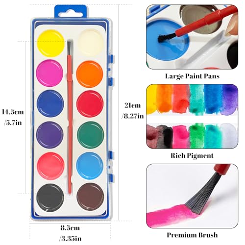OSIMIG 30 Pack Watercolor Paint Set Bulk, Water Color Paint Sets for Kids