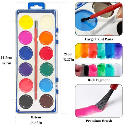 OSIMIG 30 Pack Watercolor Paint Set Bulk, Water Color Paint Sets for Kids