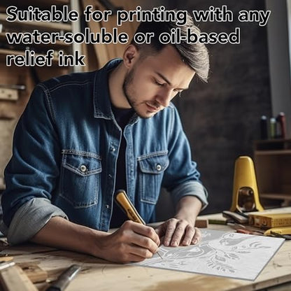 4 Pack Linoleum Blocks for Printmaking, 9 X 12 Inch, Soft Rubber - size: 9 x 12 Inch