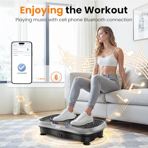 AXV Vibration Plate Exercise Machine Fitness Platform Body Vibrating Board - color: BT.PRO.SILVER