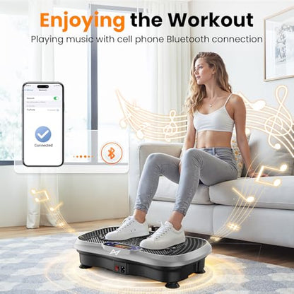 AXV Vibration Plate Exercise Machine Fitness Platform Body Vibrating Board - color: BT.PRO.SILVER