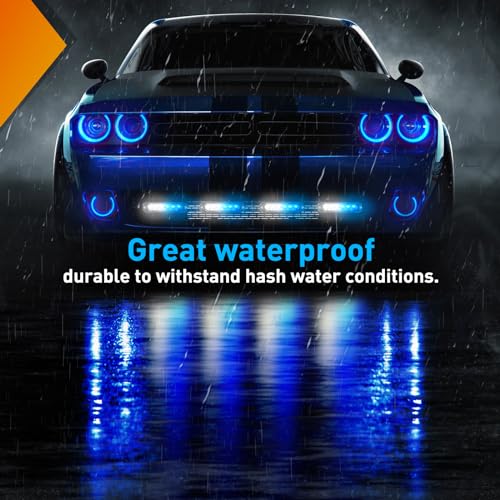 Nilight 6LED Blue White Emergency Strobe lights Sync Feature Surface Mount - color: Bule White