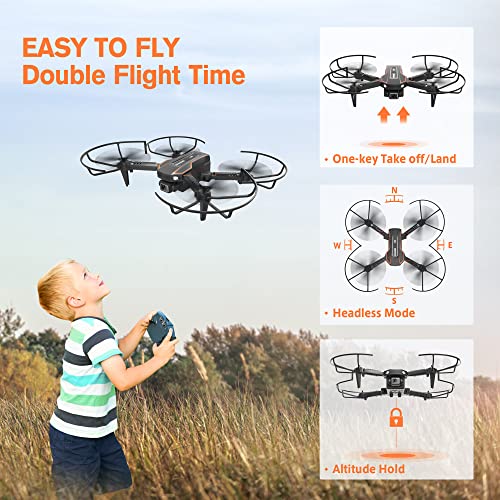AVIALOGIC Mini Drone with Camera for Kids, Remote Control Helicopter Toys Gifts for Boys Girls, FPV RC Quadcopter with 1080P Live Video Camera, Gravity Control, 3 Batteries, Carrying Bag - color: Deep black