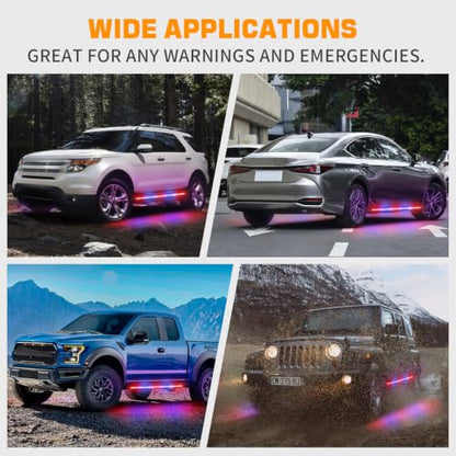 XRIDONSEN 2PCS 60 inch Strobe Lights Strip 720 LED Running Board Lights - color: Red/Blue