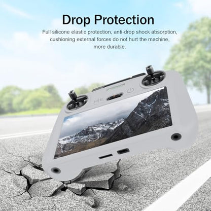 RC 2 Protective Silicone Cover for DJI RC2 Drone Remote Controller, Anti-Glare Screen Shade & Shockproof Case Controller Accessories,Compatible with Mini 5 Pro/Mini 4 Pro/Air 3S/Mavic 4 Pro - color: Grey, style: RC2 Remote Controller