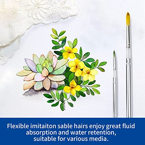 Falling in Art 2 Pcs Round Travel Paint Brush Set - style: 2 Pcs Travel Brush Set