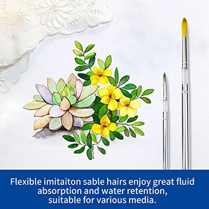 Falling in Art 2 Pcs Round Travel Paint Brush Set - style: 2 Pcs Travel Brush Set