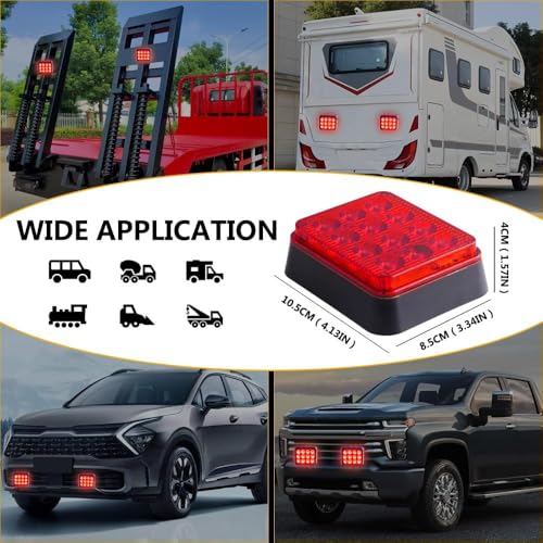 2PCS Magnetic Red Strobe Lights, Emergency Strobe Hazard Lights - color: Red