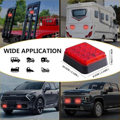 2PCS Magnetic Red Strobe Lights, Emergency Strobe Hazard Lights - color: Red