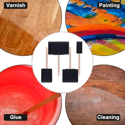 4pcs Foam Paint Brushes for Crafts, 1" 2" 3" 4", Black - color: Black-4pcs-1" 2" 3" 4"
