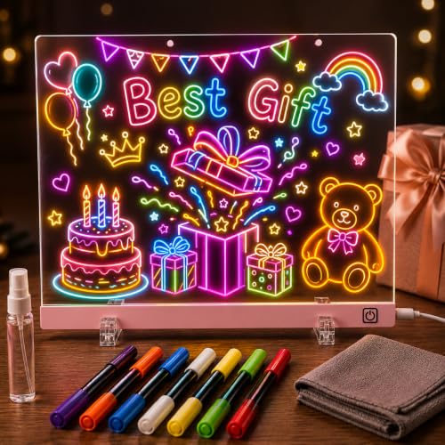 16 in LED Drawing Board; Corded and Non-Rechargeable (Pink) - color: Pink