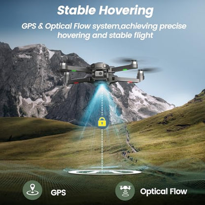 WeFone WF30 Foldable 4K Camera GPS Drone Adult Beginners Brushless Black - style: drone